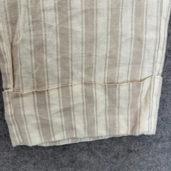 Reformation Wide Leg Striped Pants Womens 6 Cuffed High Rise Surplus Fabric USA‎ - Picture 4 of 16